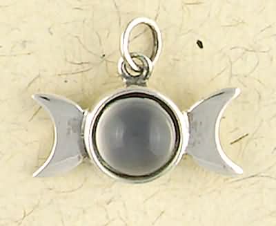 Sterling Silver Triple Moon Pendant